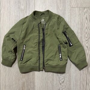 H&M Khaki Green Zip-Up Jacket